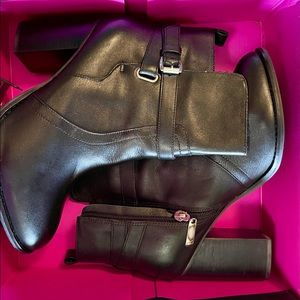 Lane Bryant Cara Black Leather City Ankle Boot 10